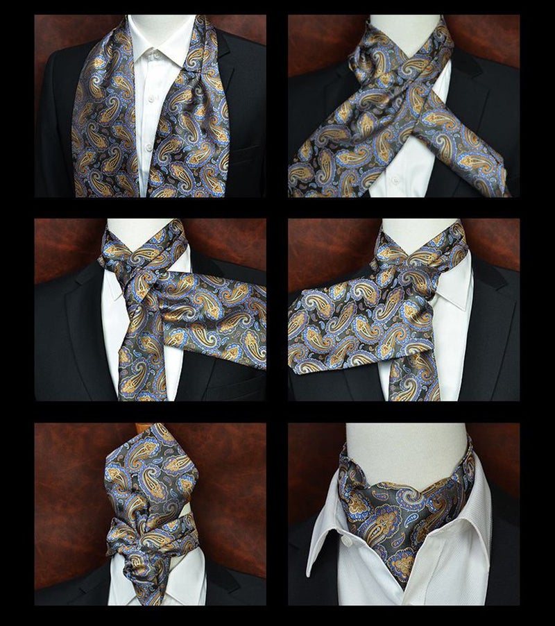 Elfeves Cravat Ties for Men Fashion Fabric Gift Ideal Multicolored Ascot Dress Necktie Adults Father Day Gift - Image 3